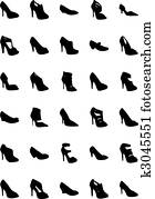 Stylish silhouette woman shoes high heels Clipart | k13564710 | Fotosearch