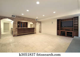 Basement with bar