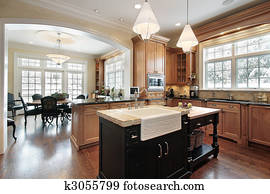 cozinha, em, repouso luxuoso