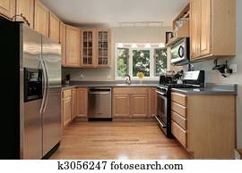 cozinha, em, repouso luxuoso