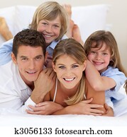 Happy family having fun together