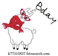 llama in red glasses and scarf llama in red glasses and scarf