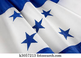 Macro shot of Honduran flag