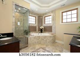 Master bath in new construction home Master bath in new construction home