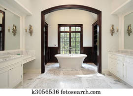 Master bath with arched tub area