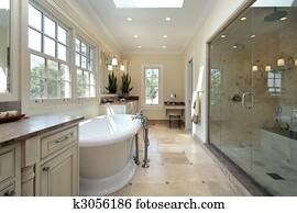Master bathroom in new construction home Master bathroom in new construction home