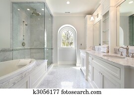 mestre, banho, em, repouso luxuoso