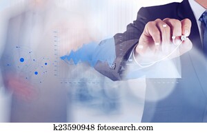 obchodník, robotník, postup, s, najnovší, módny, počítač, a, záležitosť, s