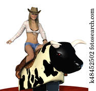Pretty Cowgirl Riding Bull Pretty Cowgirl Riding Bull