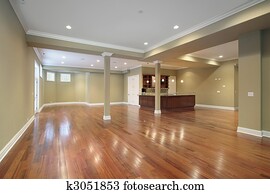 sótano, con, cocina, en, nuevo, construcción, hogar