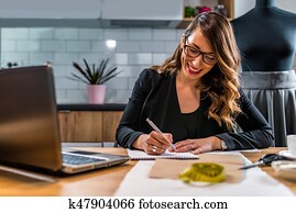 Young designer working from home Young designer working from home
