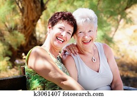 Beautiful senior mother and daughter Beautiful senior mother and daughter