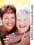 Beautiful senior mother and daughter Beautiful senior mother and daughter