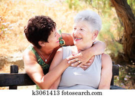 Beautiful senior mother and daughter having fun Beautiful senior mother and daughter having fun