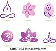Collection of yoga icons