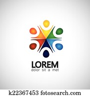 colorido, empleados, y, ejecutivos, juntos, en, reuniones, -, vector, gr