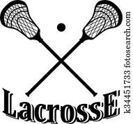 Crossed lacrosse stick and ball. Crossed lacrosse stick and ball.