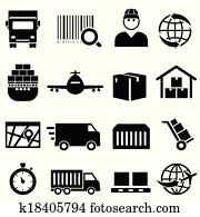 forsendelse, og, last, iconerne