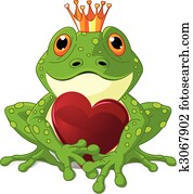 frosch, mit, herz frosch, mit, herz