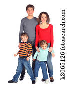 happy family of four full body