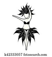 monochrom, silhouette, mit, brasilianisch, t?nzer monochrom, silhouette, mit, brasilianisch, t?nzer