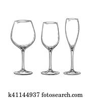 Download Set Of Empty Wine Glasses Clipart K41775970 Fotosearch Yellowimages Mockups