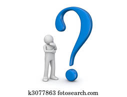 3d human and blue question mark 3d human and blue question mark
