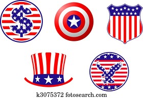 Clip Art of American patriotic ribbons k3263717 - Search Clipart