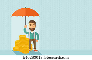 Businessman with umbrella