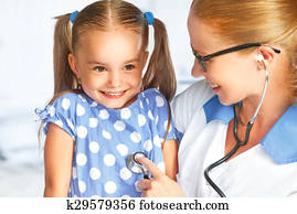 doutor, pediatra, e, criança, paciente