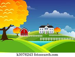 Scenic farm landscape Scenic farm landscape