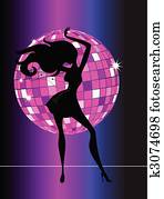 sexy, disko, party, frau