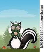 skunk with gas mask skunk with gas mask