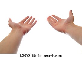 Two hands reaching and holding
