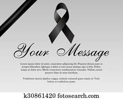 Vector funeral card with black ribbon Vector funeral card with black ribbon