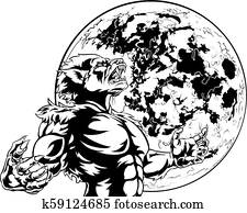 恐い 狼人間 イラスト クリップアート 切り張り イラスト 絵画 集 K Fotosearch