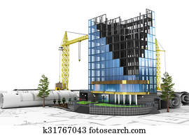 Abstract 3d of building development concept Abstract 3d of building development concept