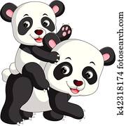 Cute panda cartoon Cute panda cartoon