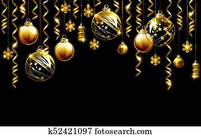 Glass Christmas evening balls on a black background. Glass Christmas evening balls on a black background.