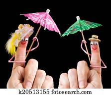 Happy couple of finger puppets Happy couple of finger puppets