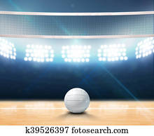 Indoor Floodlit Volleyball Court Indoor Floodlit Volleyball Court