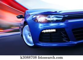 luxury car in motion