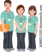 Smiling caregiver staffs