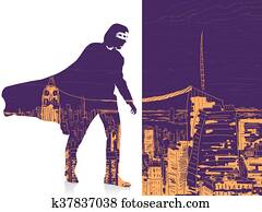 Superman and the city in concept