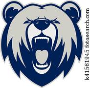 urso, cabeça, mascote