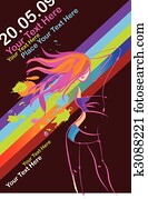 דפוסית, ל, a, ראטרו, דיסקוטק, מפלגה, טייס