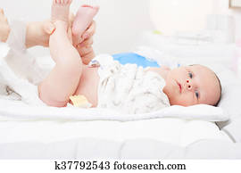 להשתנות, ה, חיתול, של, a, יילוד