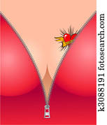 סנסואלי, הסתדקות, עם, לב, קיעקוע