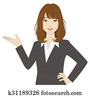 mulher sorridente, pôr, dela, palma cima