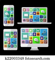 PC, laptop, tablet and cell phone PC, laptop, tablet and cell phone